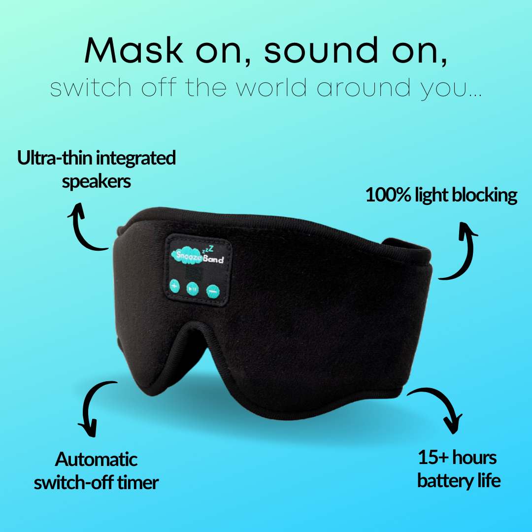 SnoozeBand™ Pro 2.0 - Bluetooth Sleep Mask - Snooze Band